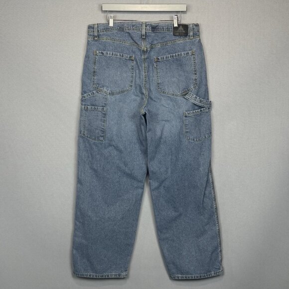 VTG Levis Silvertab Carpenter Jeans Men 38x32 Blue Loose Wide Leg Denim 2004 Y2K - Picture 1 of 12